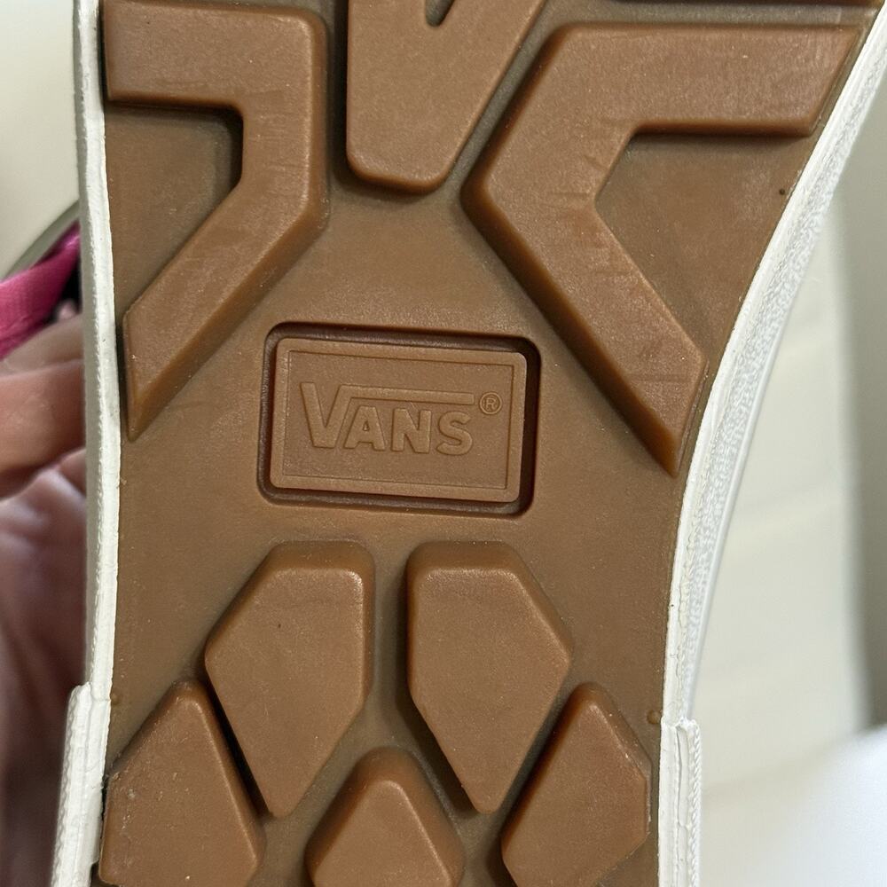 VANS T Strap Heart Buckle Canvas Sneakers Women’s 6.5 Pink White Mary Jane EUC - Picture 7 of 10